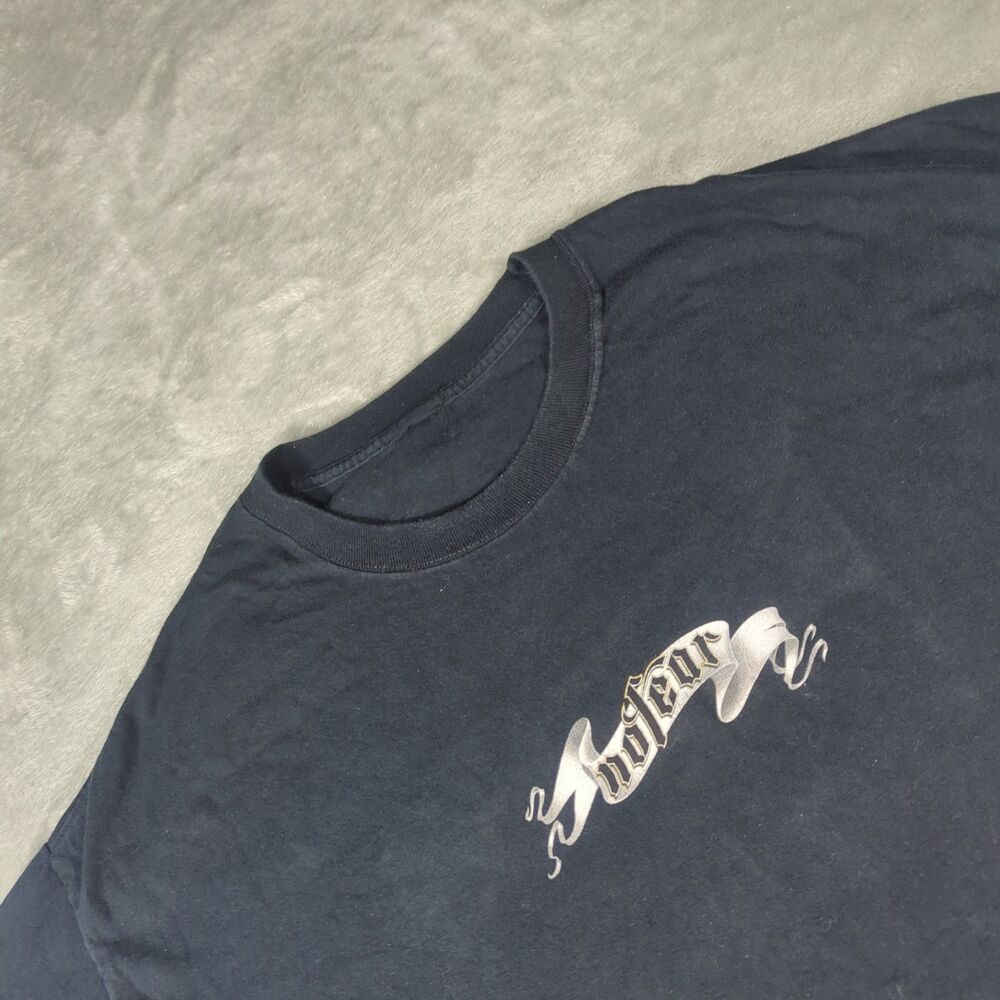 No Fear T-Shirt Mens XL Faded Black Sacred Heart Graphic Y2K Skate Motocross